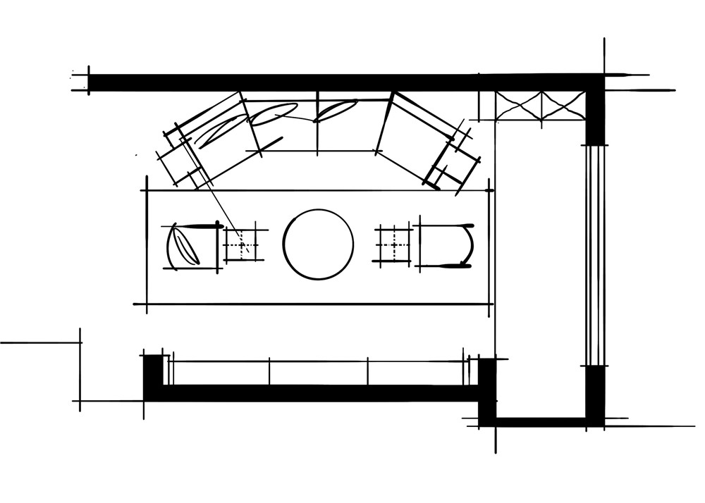 客厅的十种表现-户型一字型动线空间板块