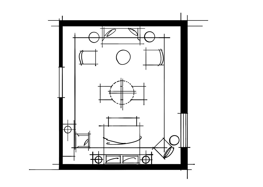 室内设计中的十种做法-旋转环绕式空间组合空间卧室