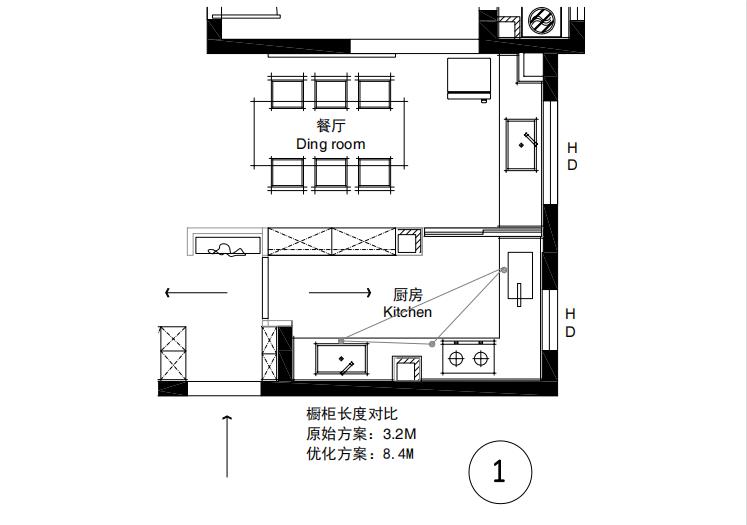 龙庭山水138餐厨平行式厨房设计方案